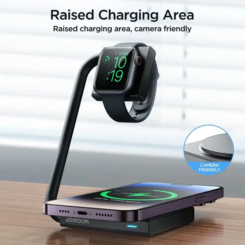شارژر بی سیم تاشو گوشی آیفون و اپل واچ جویروم مدل joyroom JR-WQN05 — تصویر ۴