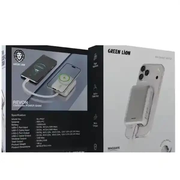 پاوربانک مگ سیف 10000 هزار گرین لاین مدل Green Lion Revon — تصویر ۵