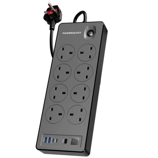 چند راهی برق 8 سوکت 2990 وات پاورولوژی Powerology PWCUQC047BK