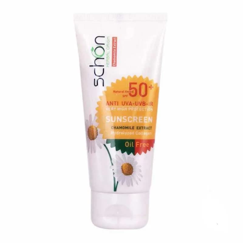 کرم ضد آفتاب رنگی فاقد چربی spf 50 شون SCHON حجم 50 میلی لیتر — تصویر ۲
