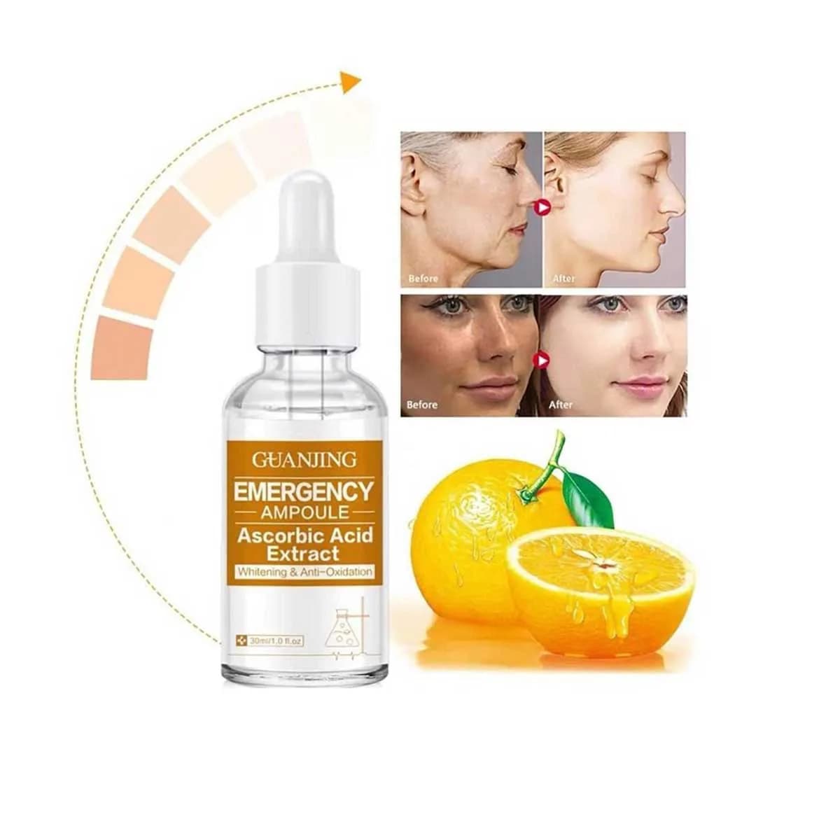 سرم آمپول اورژانسی گوانجینگ عصاره اسید اسکوربیک حجم 30 میل Guanjing — تصویر ۲