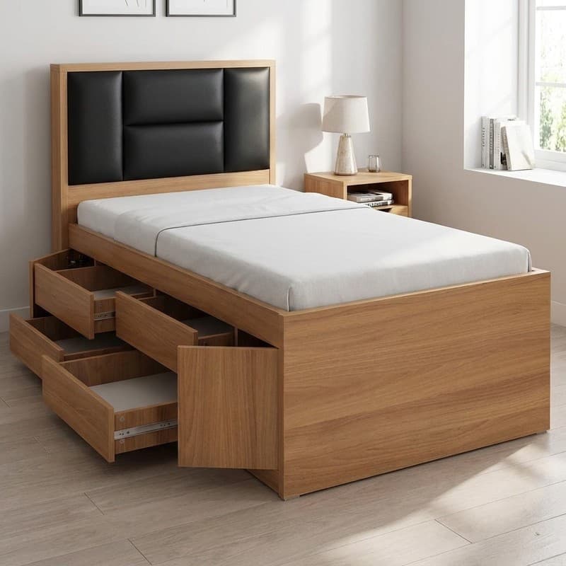 تخت خواب یک نفره مدل 4030 سایز 120200 سانتی متر مبلمان فرنا مدل 1143598