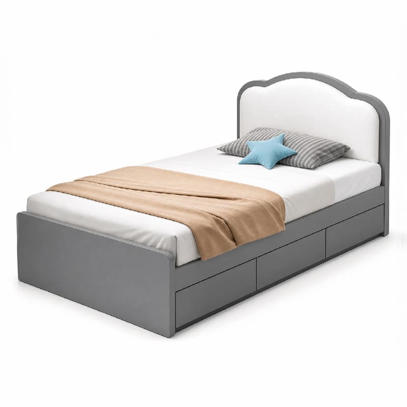 تخت خواب ملامینه یک نفره مدل آرامان سایز 200×90 سانتی متر مبلمان فرنا مدل 1143597 — تصویر ۲