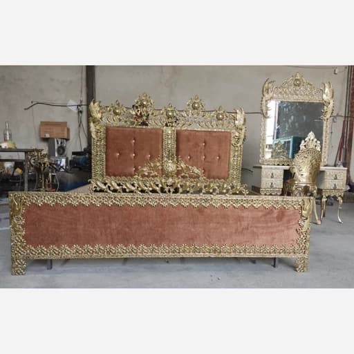 تخت خواب طرح برنزی 2نفره مبلمان فرنا مدل 1143579