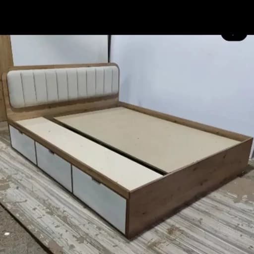 تخت خواب بزرگسال دونفره مینیمال کشو خور نئوپان ملامینه پویا مبلمان فرنا مدل 1143534