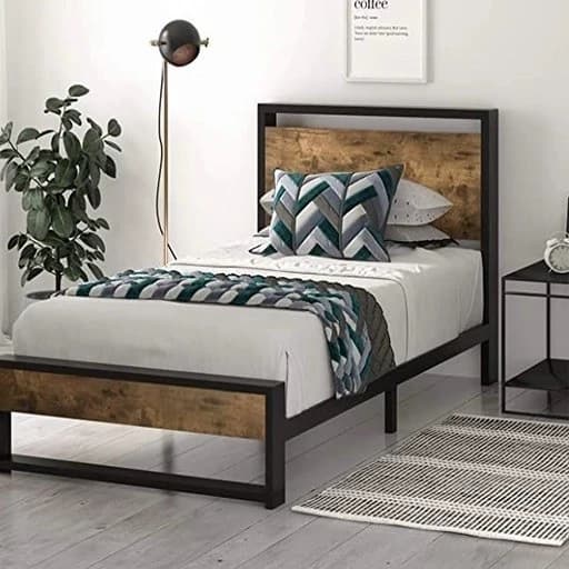 تخت خواب یک و دو نفره چوب و فلز طرح آیسان با ارسال از کرج و پس کرایه مبلمان فرنا مدل 1143530
