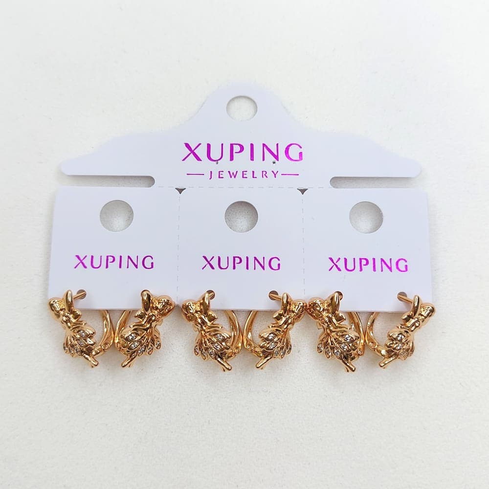 گوشواره زنانه 5 نگین طرح فرشته بالرین ژوپینگ مدل XUPING 3727 — تصویر ۶