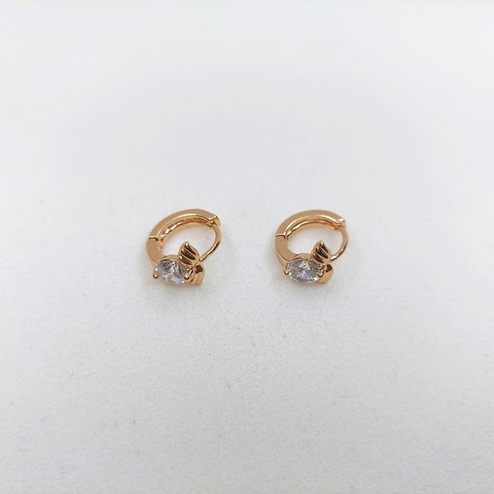 گوشواره زنانه حلقه ایی طرح بال فرشته نگین دار مدل XUPING 3557