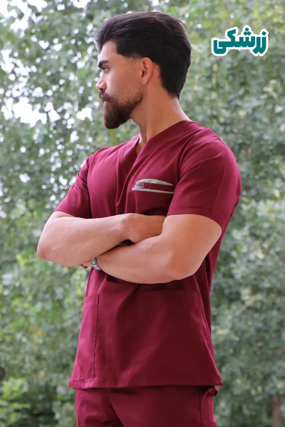 اسکراب پزشکی آستین کوتاه یقه گرد در ۱۰ رنگ — تصویر ۷