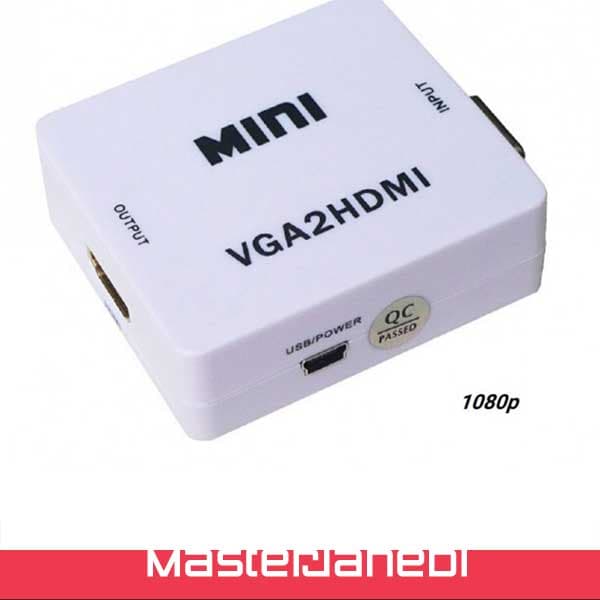 تبدیل VGA به HDMI مینی با ورودی صدا AUX