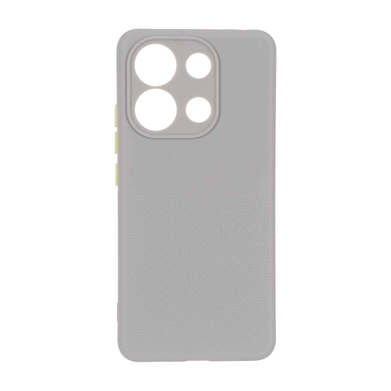 قاب سوزنی دکمه رنگی محافظ لنزدار Xiaomi Redmi Note 13 4G – طوسی