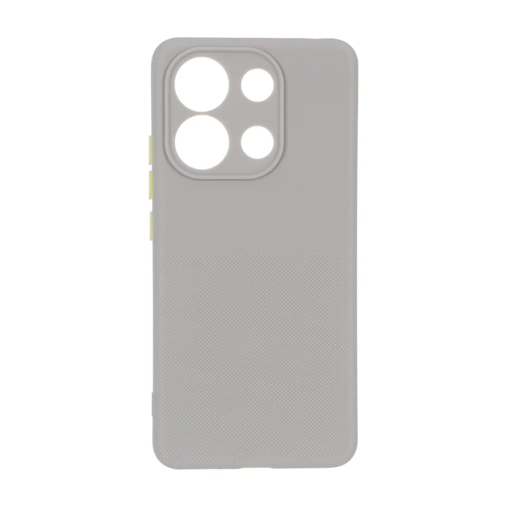 قاب سوزنی دکمه رنگی محافظ لنزدار Xiaomi Redmi Note 13 4G – طوسی — تصویر ۲