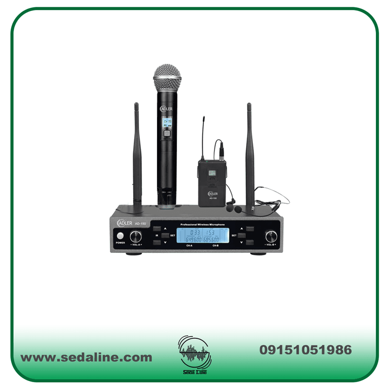 میکروفن بی سیم دستی و هدمیک برند ADLER مدل AD150