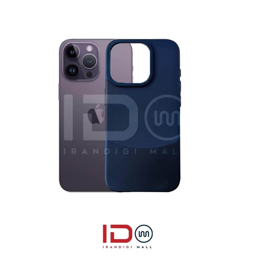 قاب اورجینال چرم و کانواس فلزی گوشی اپل مدل IPHONE 14 PRO MAX برند فوکوس پیکسل رنگ سفید مشکی — تصویر ۲