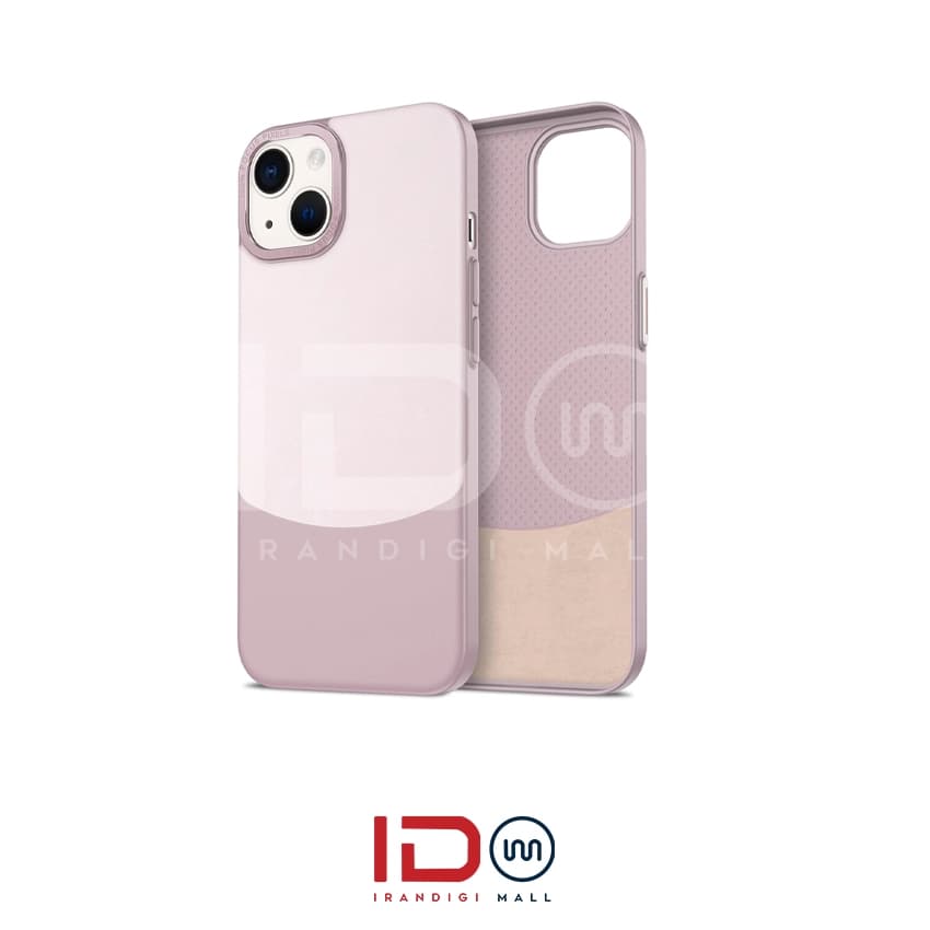 قاب اورجینال چرم و کانواس فلزی گوشی اپل مدل IPHONE 15 برند فوکوس پیکسل رنگ صورتی