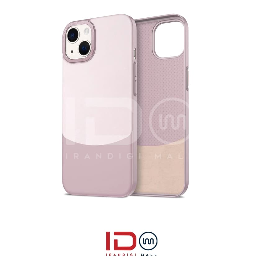 قاب اورجینال چرم و کانواس فلزی گوشی اپل مدل IPHONE 13 برند فوکوس پیکسل رنگ صورتی