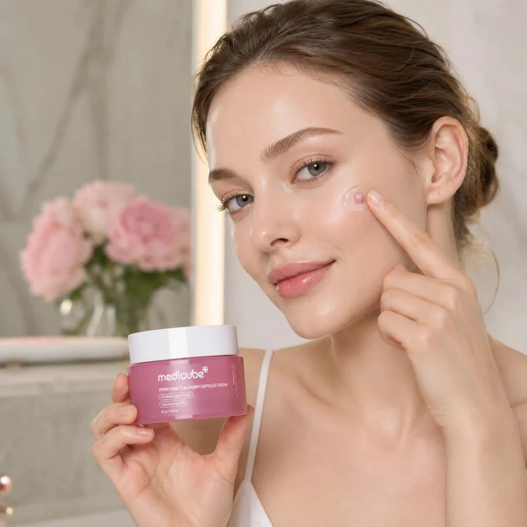 کرم کپسولی جواساز کلاژن مدی کیوب MEDICUBE PDRN Pink Collagen وزن 55 گرم — تصویر ۲