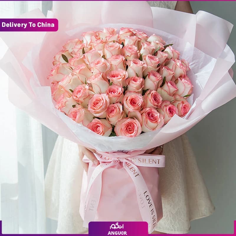 (Delivery in China) Bouquet of pink roses — تصویر ۲