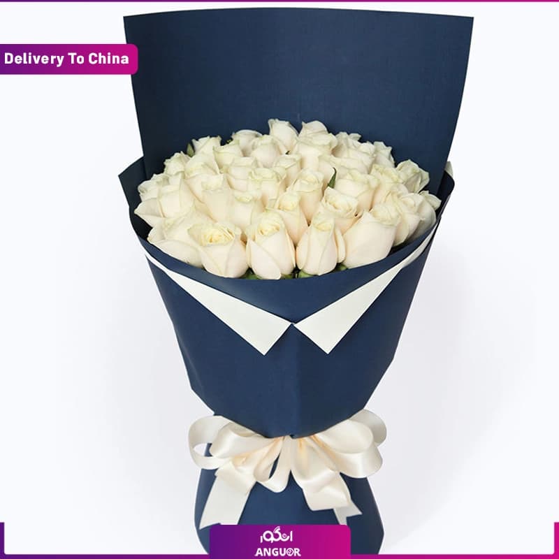 (Delivery in China) bouquet of white roses