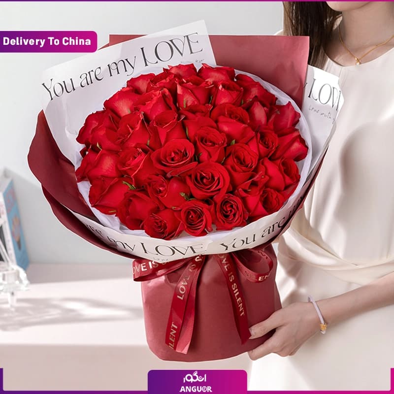 bouquet of red roses (Delivery in China)