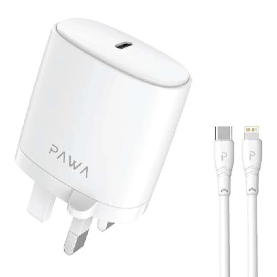 شارژر دیواری PD 20W پاوا مدل به همراه کابل USB TYPE-C – LIGHTNING