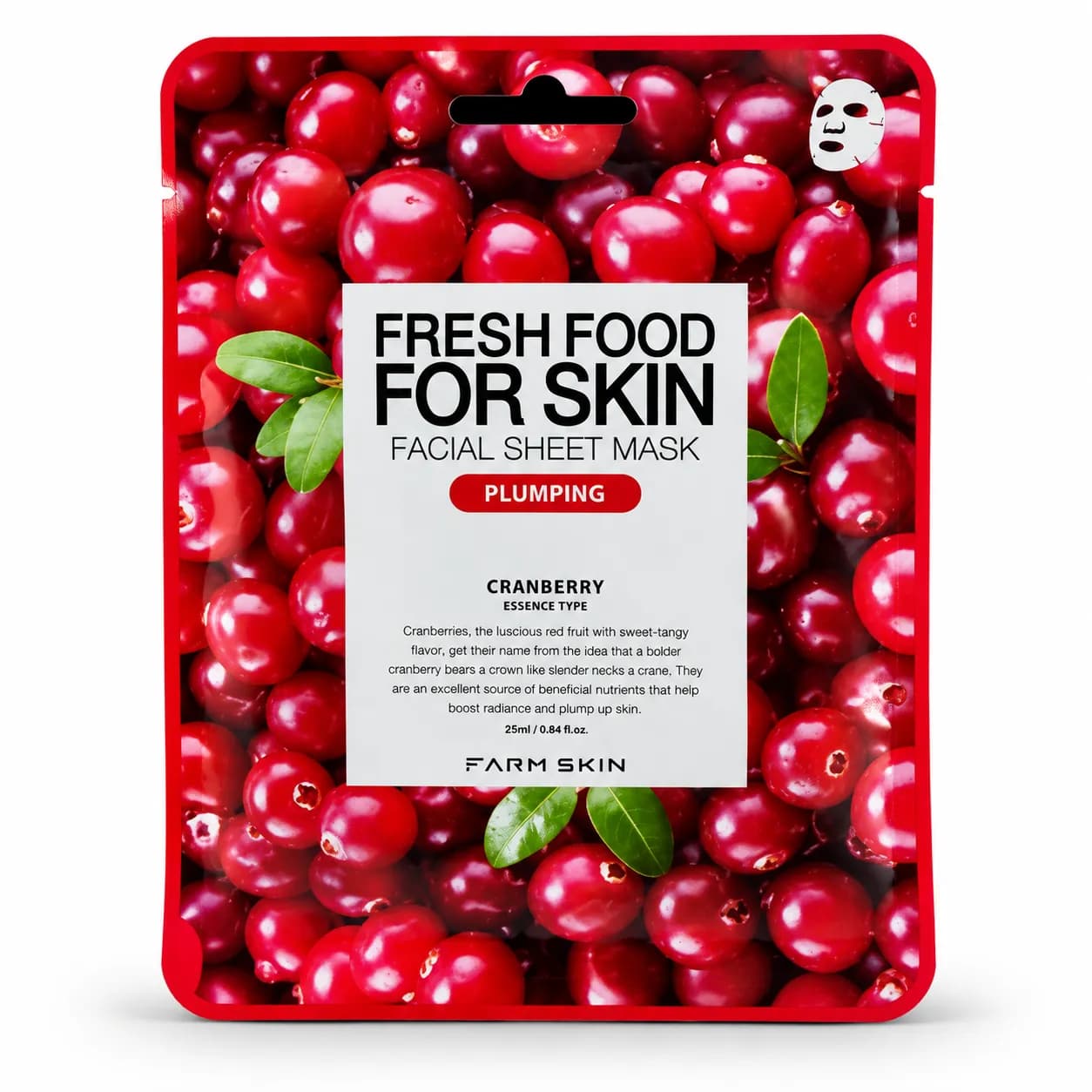 ماسک ورقه‌ای صورت فارم اسکین مدل Fresh Food For Skin Cranberry Plumping