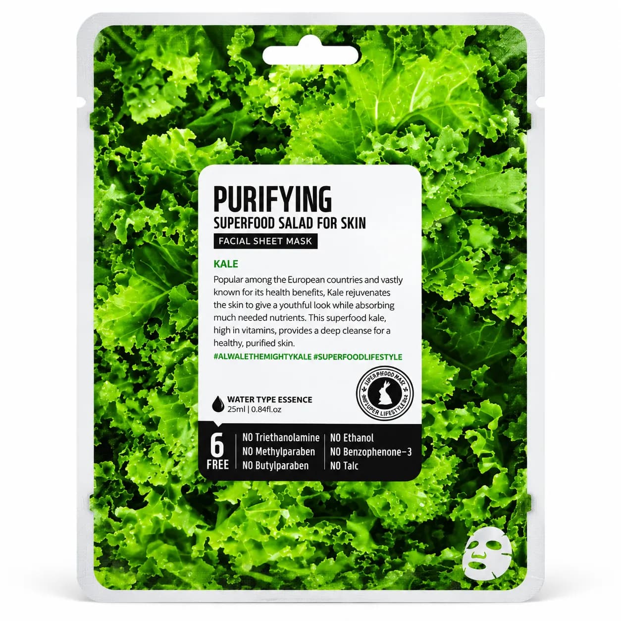 ماسک ورقه‌ای کلم کیل Superfood پاک‌کننده پوست | Purifying Face Mask 25ml