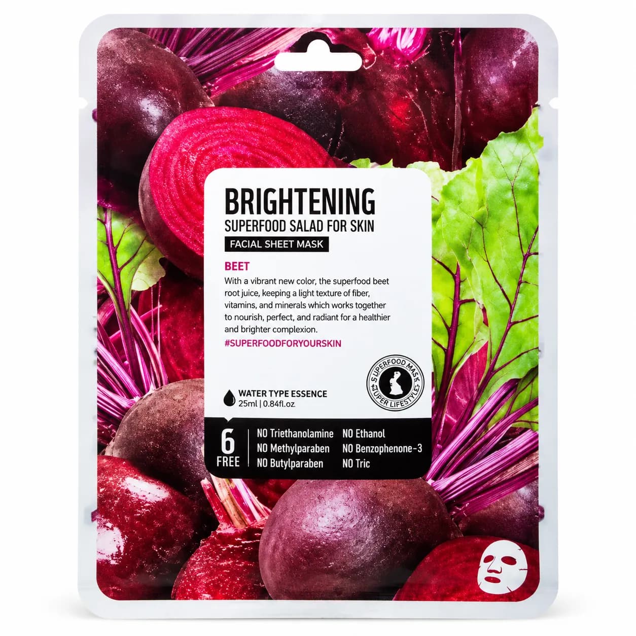 ماسک ورقه‌ای چغندر Superfood روشن‌کننده پوست | Brightening Face Mask