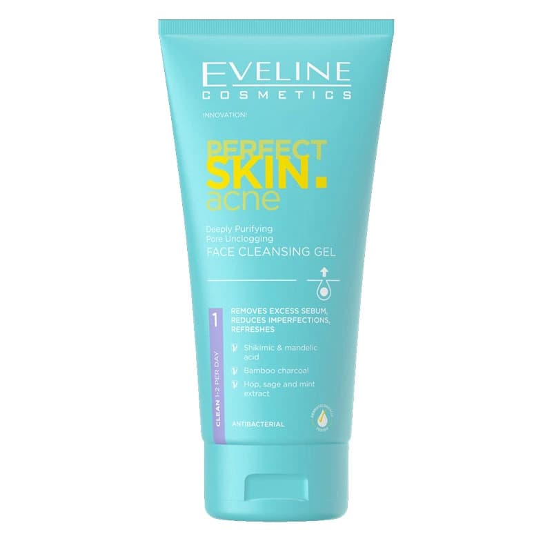 ژل شستشوی صورت ضدجوش اولاین مدل Perfect Skin Acne حاوی زغال بامبو و اسید ماندلیک