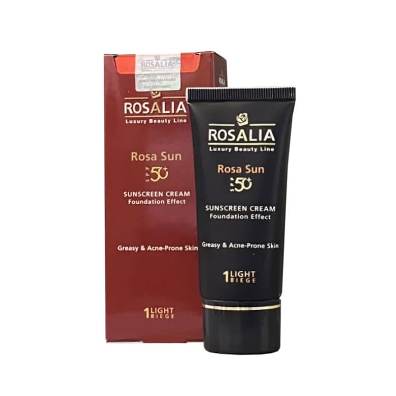 کرم ضد آفتاب رنگی رزالیا مدل Rosa Sun شماره 1 لایت بژ SPF 50 مناسب پوست چرب و مستعد آکنه