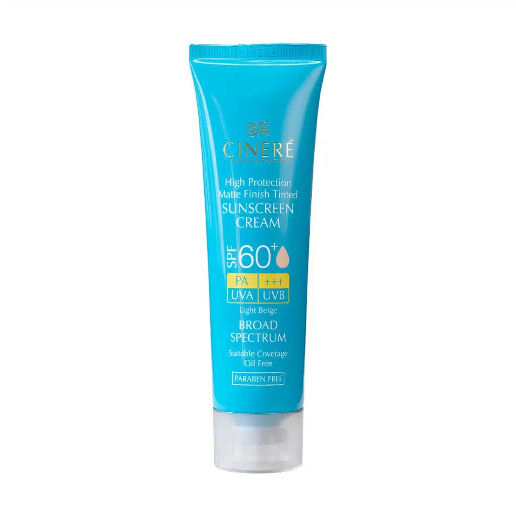کرم ضد آفتاب رنگی SPF60 سینره فاقد چربی 50 میلی لیتر – بژ طبیعی — تصویر ۲