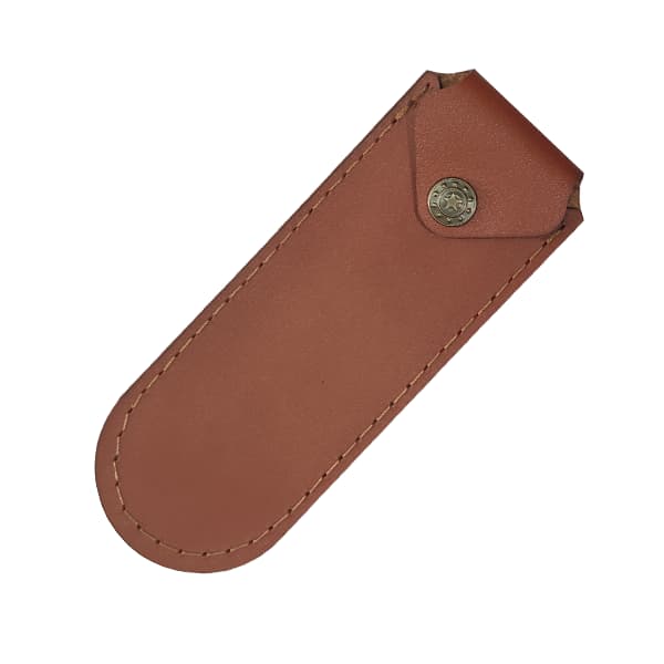 کیف قلمتراش چرم طبیعی با درب دکمه دار