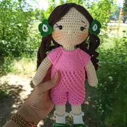 عروسک بافتنی دخترمدل باران..قد 30سانت..عروسک دستباف . اسباب بازی — تصویر ۴