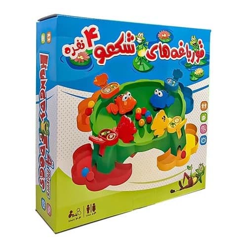 بازی قورباغه های شکمو 4 نفره (فرفره های رنگی پویا) جعبه ای