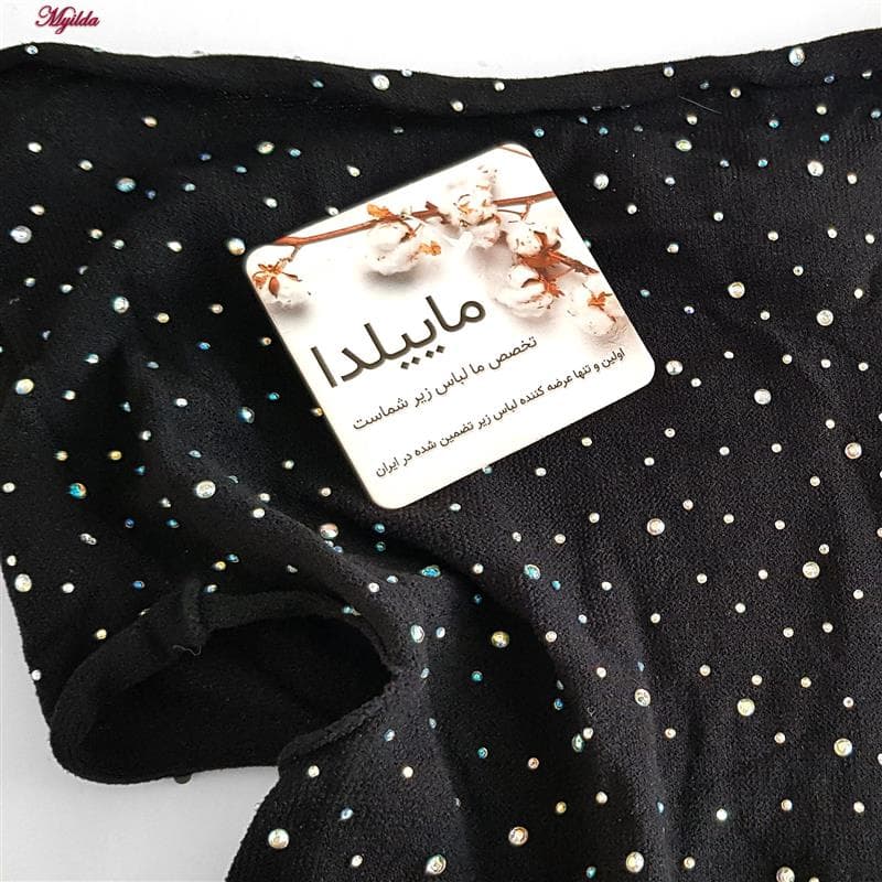 سرهمی فانتزی مشکی مدل نگین دار کد 4860-7143 — تصویر ۳