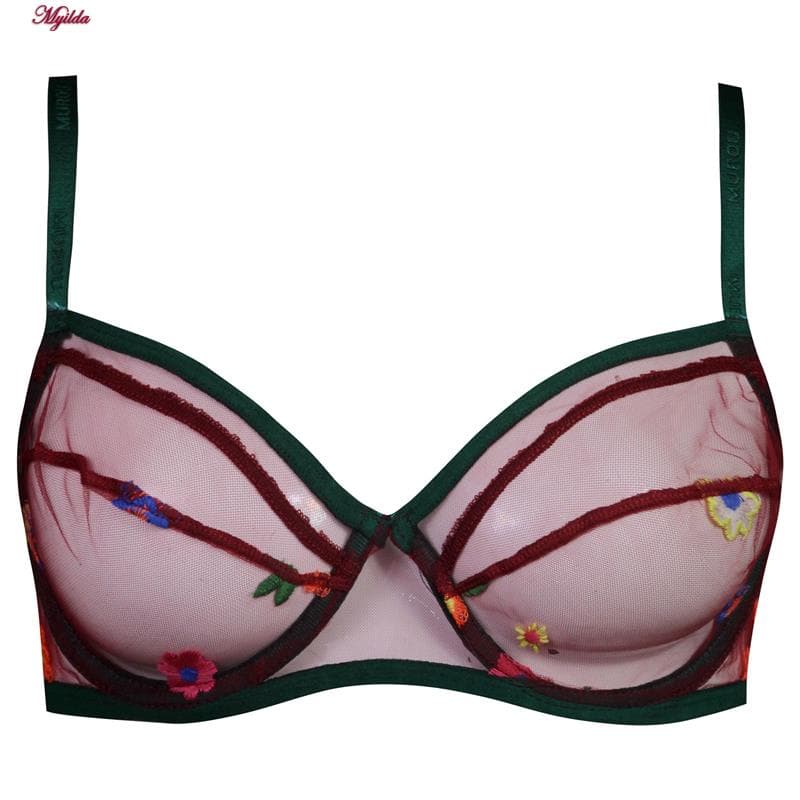 ست شورت و سوتین زنانه لیمون مدل فانتزی بابونه زرشکی کد 4699-10502 — تصویر ۲