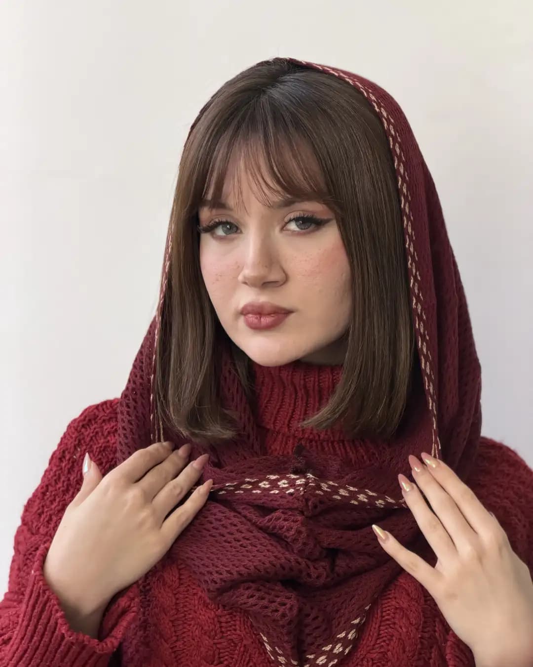 شال رینگی بافت گندمک 93079 — تصویر ۶