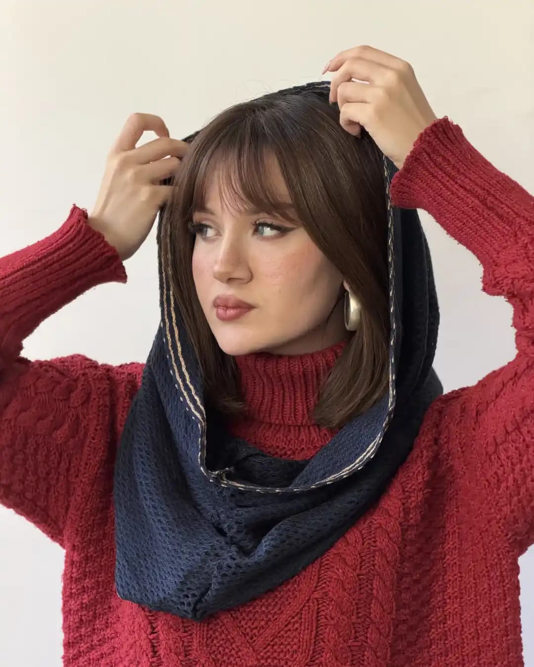 شال رینگی بافت گندمک 93079 — تصویر ۵