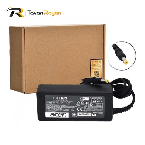 شارژر لپتاپ ایسر 19V 3.42A 65W با سوکت گرد 1.7×5.5 میلی متر
