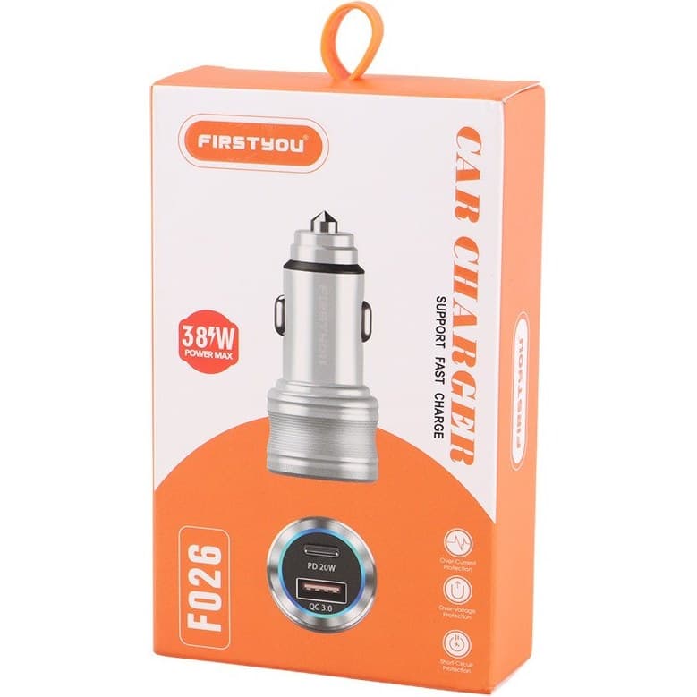 شارژر فندکی Firstyou مدل F026 فست شارژ 38w — تصویر ۳
