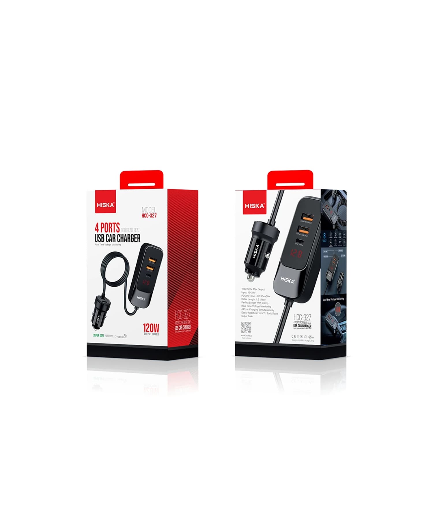 شارژر فندکی 120 وات 4 پورت هیسکا HCC-327 — تصویر ۷