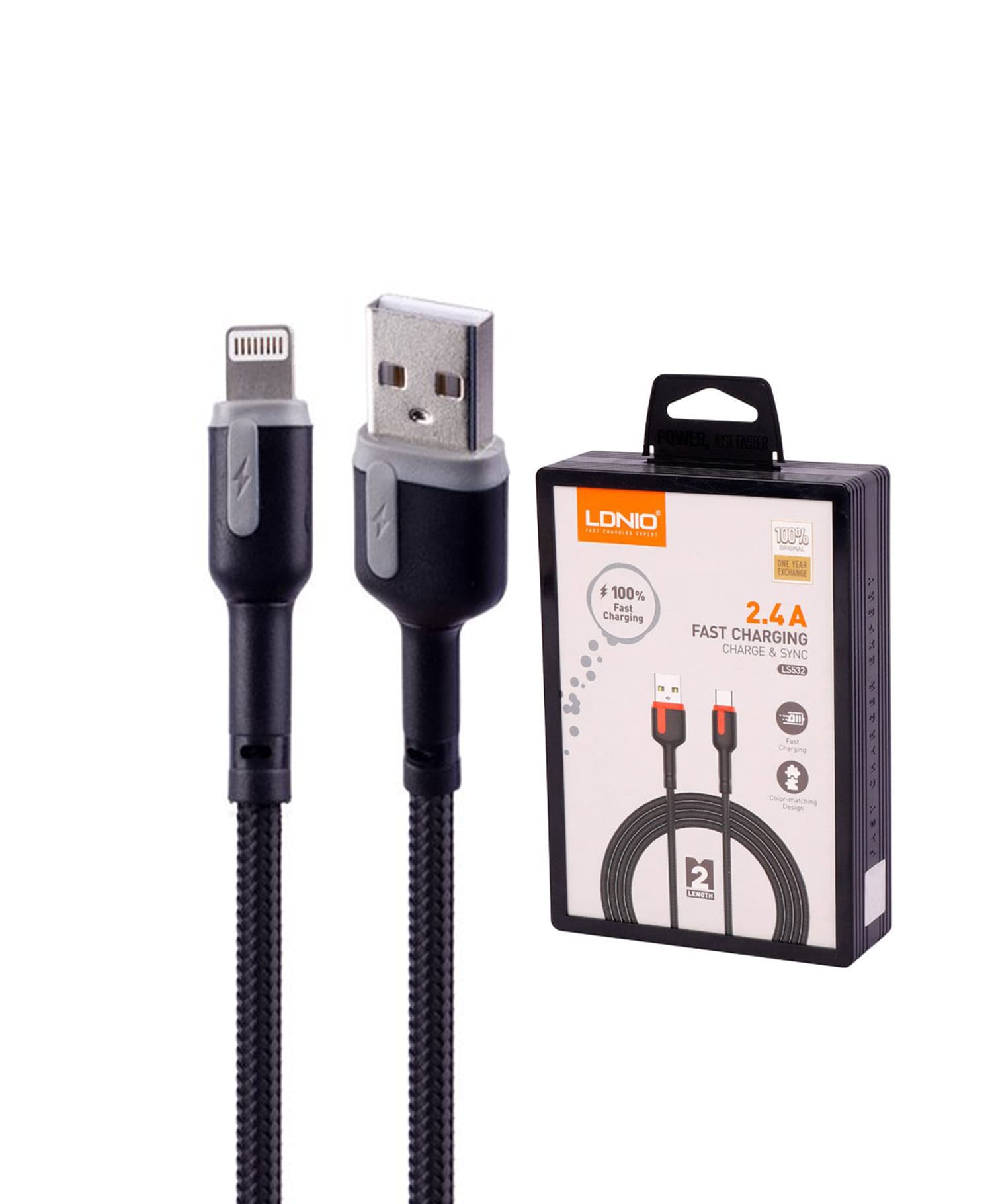 کابل تبدیل USB به Lightning الدینیو LS-532 — تصویر ۲
