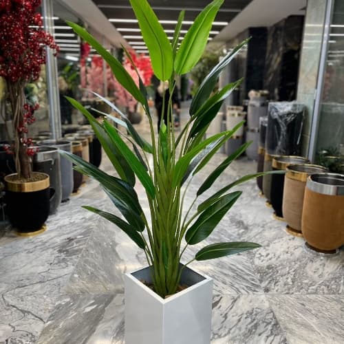 درختچه پرنده بهشتی مصنوعی 160 سانتی متر دارای 30 برگ چرمی لمسی