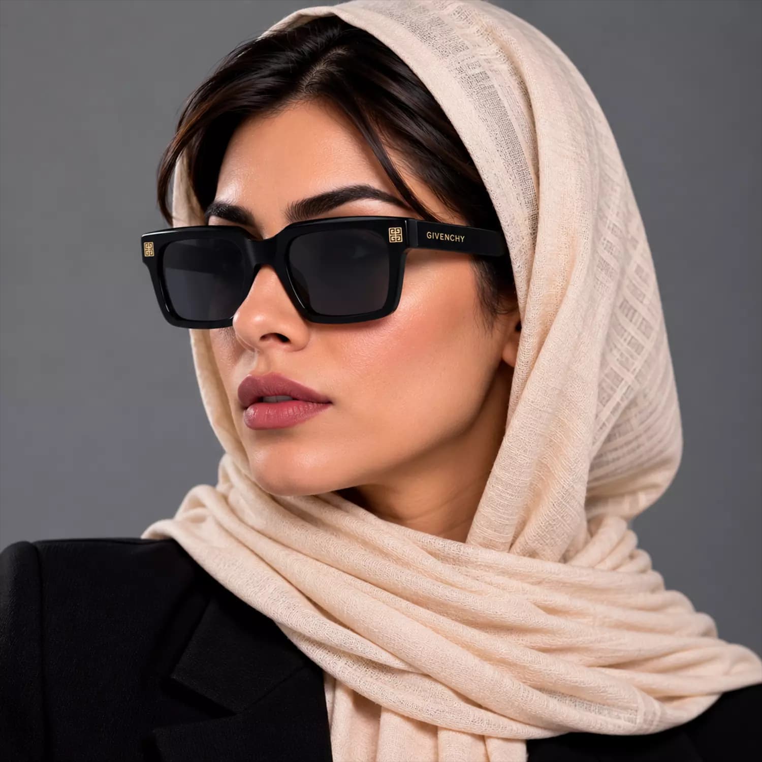 عینک آفتابی جیونچی فریم مربع اورجینال کد GV40039 — تصویر ۳