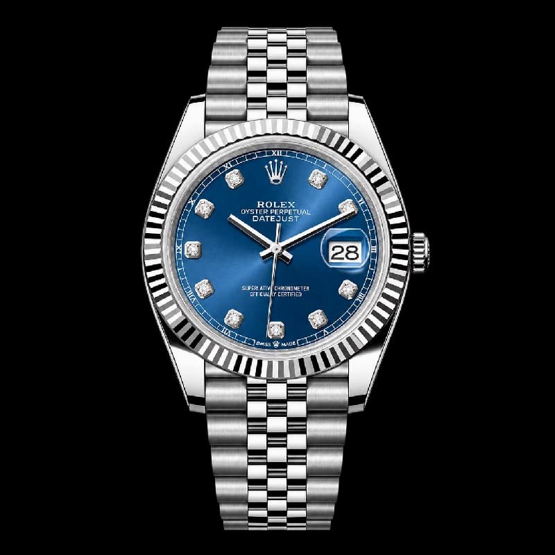 رولکس Datejust 41 آبی نگیندار با بند Jubilee | رفرنس M126334-0016