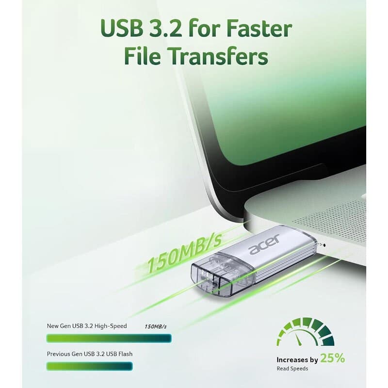 فلش 32 گیگ ایسر UT300 OTG Type-C USB3.2 — تصویر ۷
