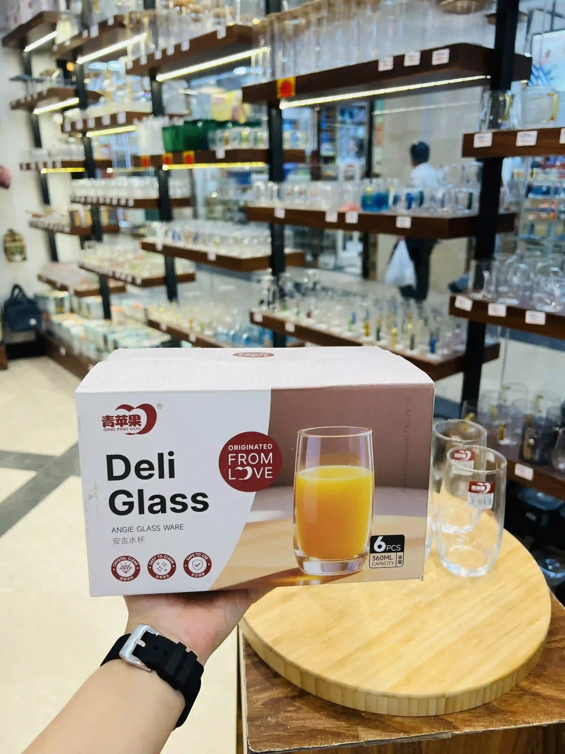 لیوان ۶ عددی بلور دلی (Deli) مدل ES7002-3 (360 میلی‌لیتر) — تصویر ۴