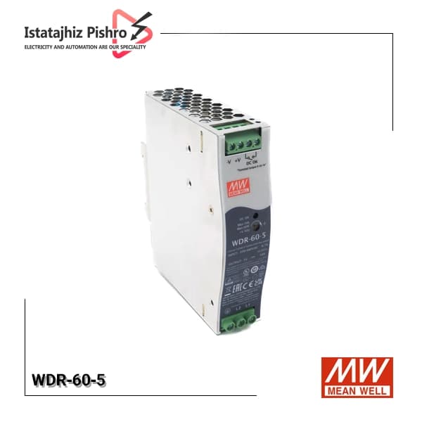 منبع تغذیه ۵ ولت ۱۰ آمپر ریلی مینول WDR-60-5