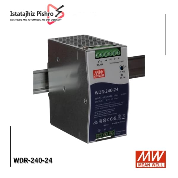 منبع تغذیه ۲۴ ولت ۱۰ آمپر ریلی مینول WDR-240-24