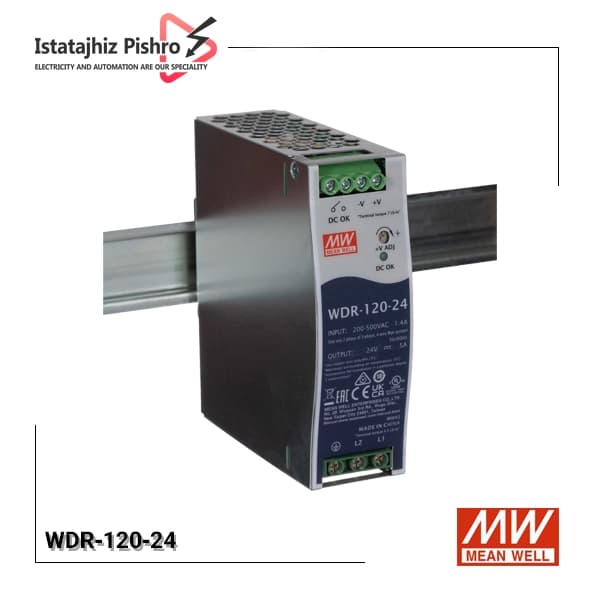 منبع تغذیه ۲۴ ولت ۵ آمپر ریلی مینول WDR-120-24